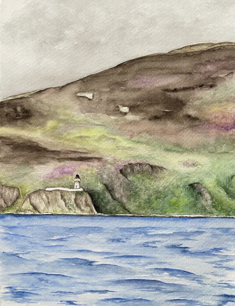 Meerlandschaft Leuchtturm Aquarell Natur