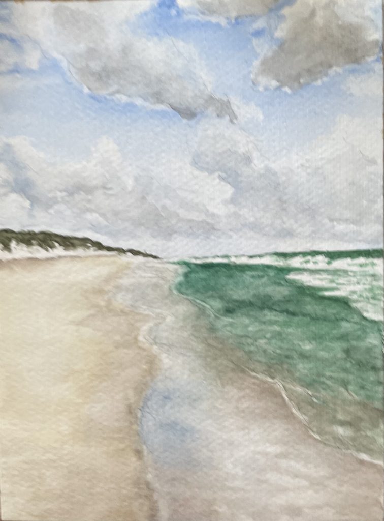 Meer Strand Landschaft Dünen Aquarell Natur