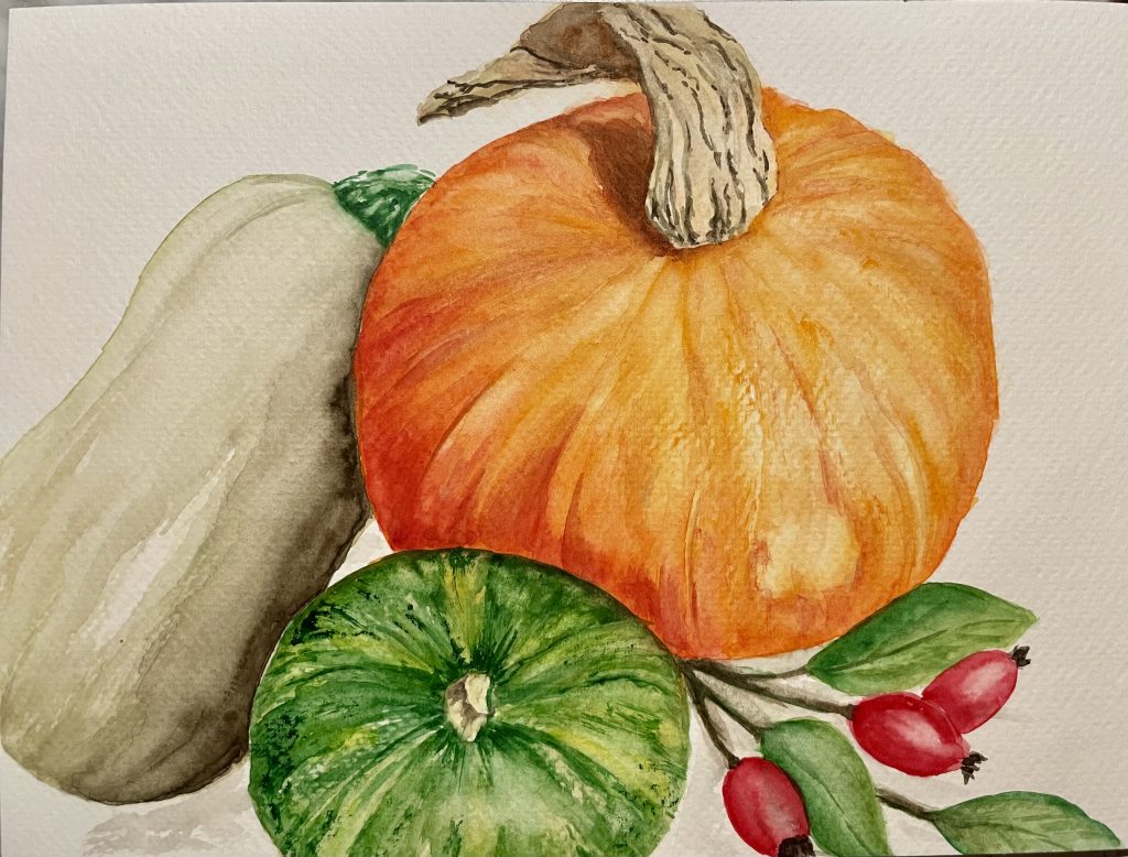 Kürbisse Aquarell Natur
