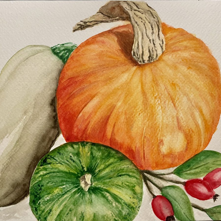 Kürbisse Aquarell Natur